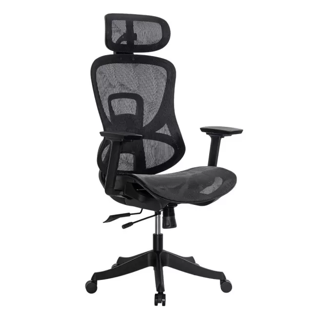 Scaun de birou ergonomic negru din mesh cu brațe reglabile 3D SYYT 9518