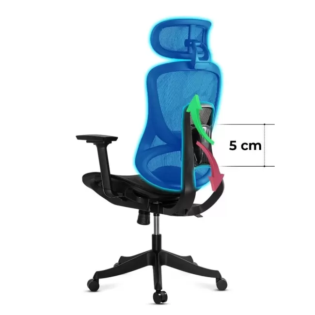 Scaun de birou ergonomic negru din mesh cu brațe reglabile 3D SYYT 9518