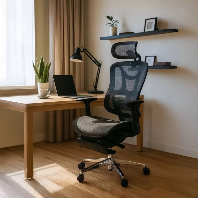 Scaun de birou ergonomic negru cu suport lombar și brate reglabile 3D SYYT 9519 Scaun de birou ergonomic negru cu suport lombar și brate reglabile 3D SYYT 9519