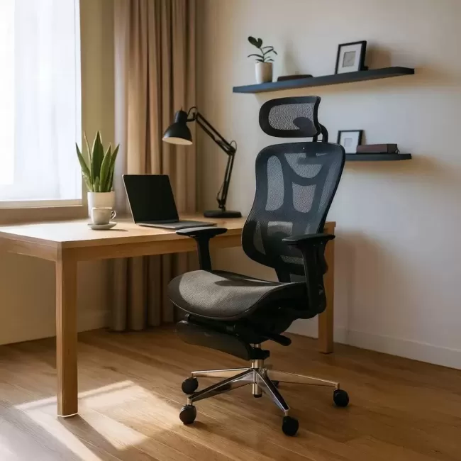 Scaun de birou ergonomic negru cu suport lombar și brate reglabile 3D SYYT 9519