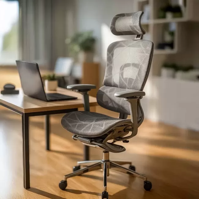 Scaun birou ergonomic cu tetieră reglabilă, brațe 4D și șezut culisant SYYT 9520