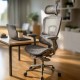 Scaun birou ergonomic cu tetieră reglabilă, brațe 4D și șezut culisant SYYT 9520