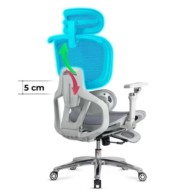 Scaun ergonomic, mesh, suport lombar cu încălzire și masaj SYYT 9521 Gri