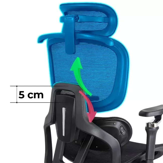 Scaun ergonomic, mesh, suport lombar cu încălzire și masaj SYYT 9521 negru