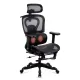 Scaun ergonomic SYYT 9522 negru, masaj lombar, încălzire și suport picioare