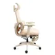 Scaun ergonomic SYYT 9523 crem, mesh, suport picioare și tetieră