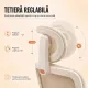 Scaun ergonomic SYYT 9523 crem, mesh, suport picioare și tetieră