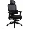 Scaun ergonomic SYYT 9523 negru, mesh, suport picioare, tetieră și spătar rabatabil