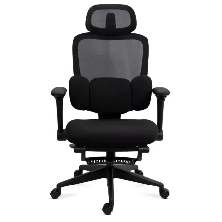 Scaun ergonomic SYYT 9523 negru, mesh, suport picioare, tetieră și spătar rabatabil