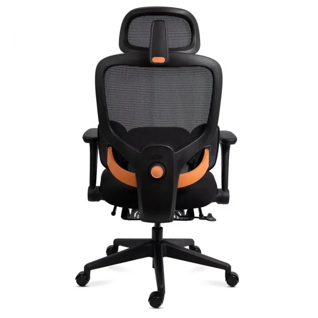 Scaun ergonomic SYYT 9523 negru, mesh, suport picioare și tetieră