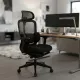 Scaun ergonomic SYYT 9523 negru, mesh, suport picioare și tetieră
