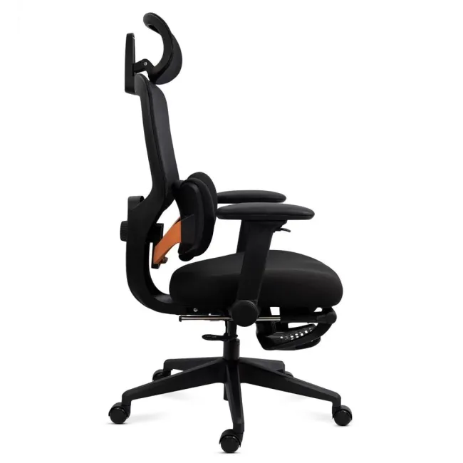 Scaun ergonomic SYYT 9523 negru, mesh, suport picioare și tetieră