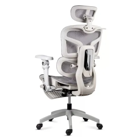 Scaun ergonomic SYYT 9524 gri, mesh, brațe 7D și suport picioare