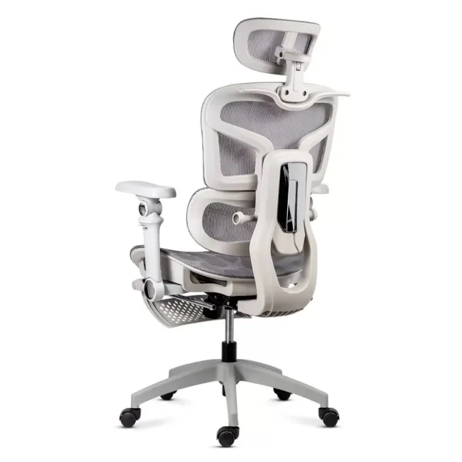 Scaun ergonomic SYYT 9524 gri, mesh, brațe 7D și suport picioare
