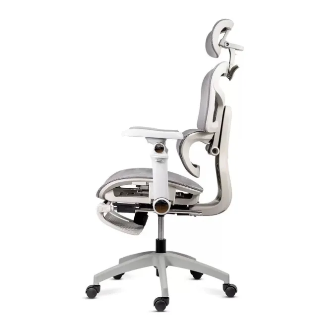 Scaun ergonomic SYYT 9524 gri, mesh, brațe 7D și suport picioare