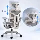 Scaun ergonomic SYYT 9524 gri, mesh, brațe 7D și suport picioare