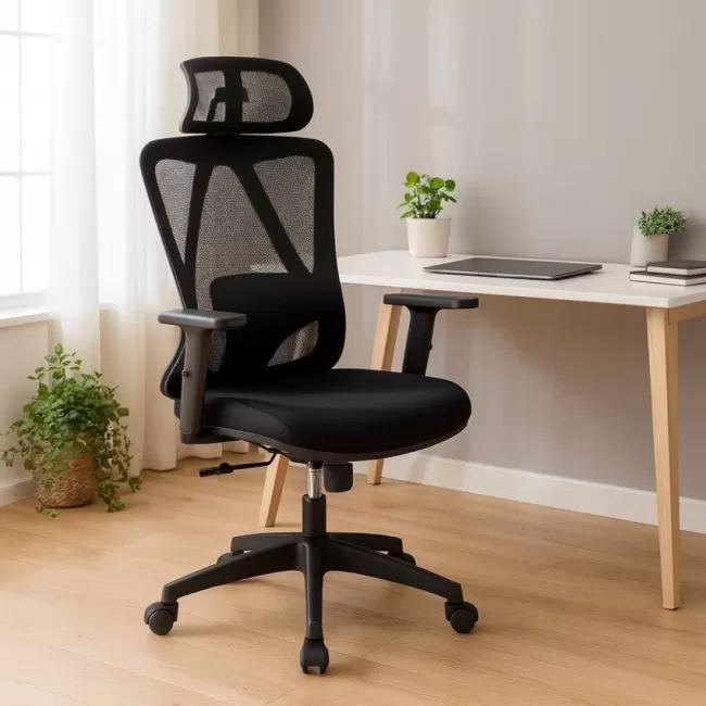 Scaun de birou cu tetieră reglabilă și suport lombar OFF 987