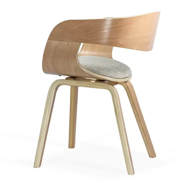 Scaune living din stofă, cadru din lemn, BUC 014 Bej