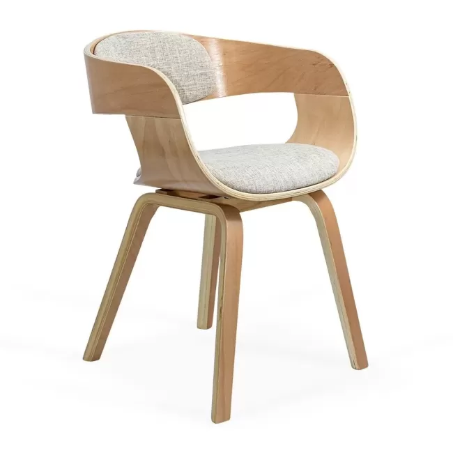 Scaune living din stofă, cadru din lemn, BUC 014 Bej