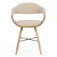 Scaune de bucătărie din lemn și stofă BUC016 crem