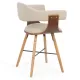 Scaune de bucătărie din lemn și stofă BUC016 crem