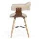 Scaune de bucătărie din lemn și stofă BUC016 crem