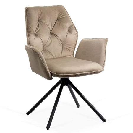 Scaune living rotative din catifea BUC 0224 bej Scaune living rotative din catifea BUC 0224 bej
