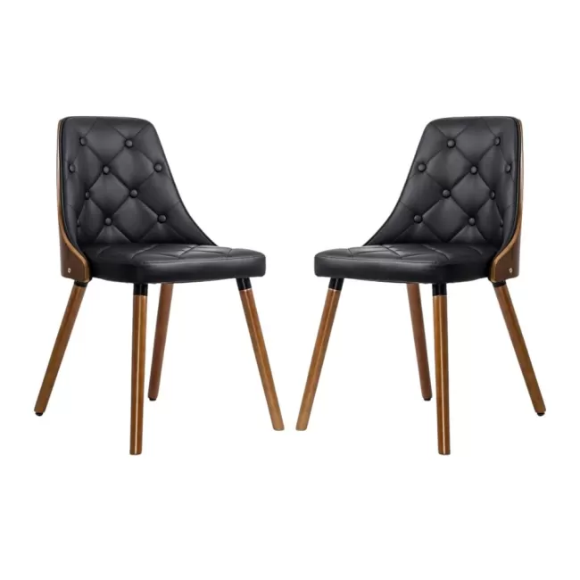 Scaune de bucătărie din lemn si piele ecologică BUC 024 negru