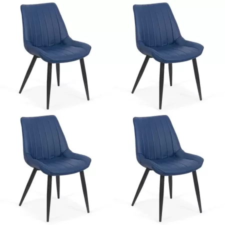 Set 4 scaune bucatarie pe culoarea albastru