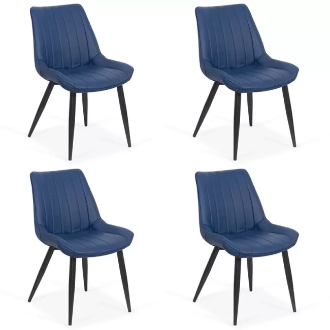Set 4 scaune bucatarie pe culoarea albastru