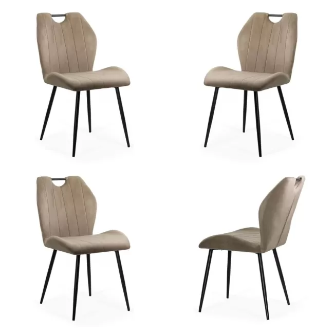 Set 4 scaune bucătărie, living din catifea bej