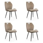 Set 4 scaune bucătărie, living din catifea bej