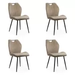 Set 4 scaune bucătărie, living din catifea bej