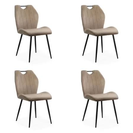 Set 4 scaune bucătărie, living din catifea bej