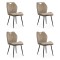 Set 4 scaune bucătărie, living din catifea bej