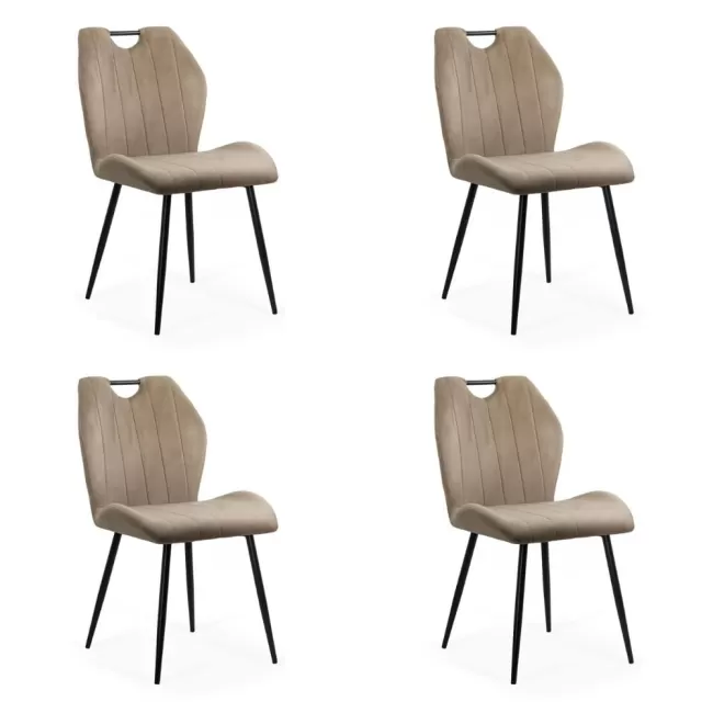 Set 4 scaune bucătărie, living din catifea bej