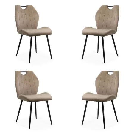 Set 4 scaune bucătărie, living din catifea bej