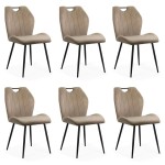 Set 6 scaune bucătărie, living din catifea bej
