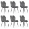 Set 6 scaune bucătărie, living din catifea gri