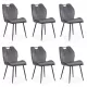 Set 6 scaune bucătărie, living din catifea gri