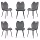 Set 6 scaune bucătărie, living din catifea gri