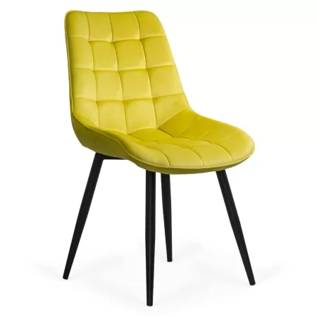 Scaun pentru bucătărie și living din catifea BUC206 Galben