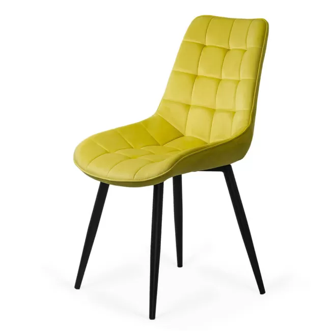 Scaun pentru bucătărie și living din catifea BUC 206 Galben
