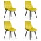 Set 4 scaun pentru bucătărie și living din catifea BUC206 Galben
