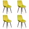 Set 4 scaun pentru bucătărie și living din catifea BUC206 Galben