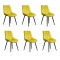 Set 6 scaune bucătărie și living din catifea BUC 206 Galben
