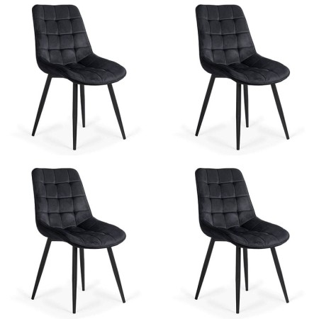 Set 4 scaune bucătărie și living din catifea BUC 206 negru Set 4 scaune bucătărie și living din catifea BUC 206 negru