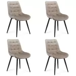 4 scaune bucătărie și living din catifea Bej