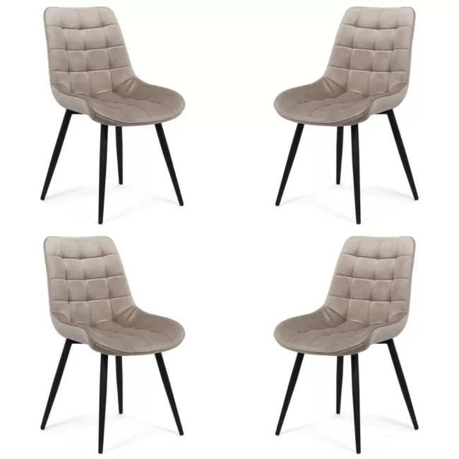 4 scaune bucătărie și living din catifea Bej