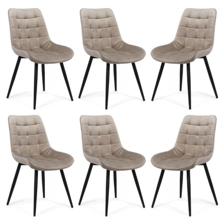 6 scaune bucătărie și living din catifea Bej 6 scaune bucătărie și living din catifea Bej